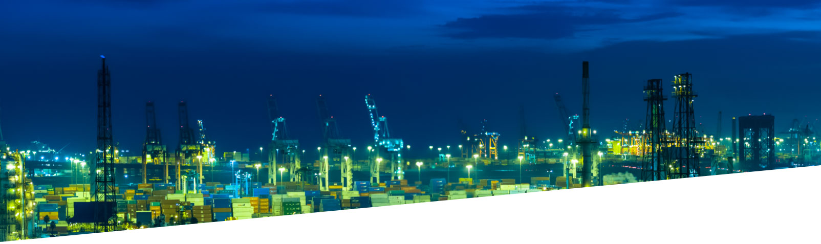 energy processing facility at night